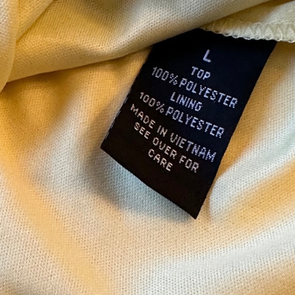 BCX Tank Top, Very Soft and Sheer Yellow Floral Keyhole Layered - Picture 2 of 8